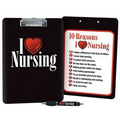 "I Love Nursing" Full-Color Clipboard & Pen Gift Set